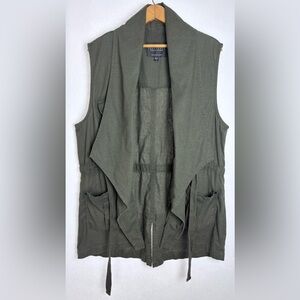 Sanctuary Linen Blend Utility/Cargo Vest Women’s size Large